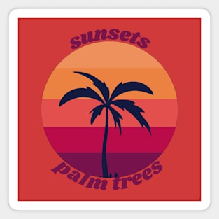 Sunsets and Palm Trees Magnet